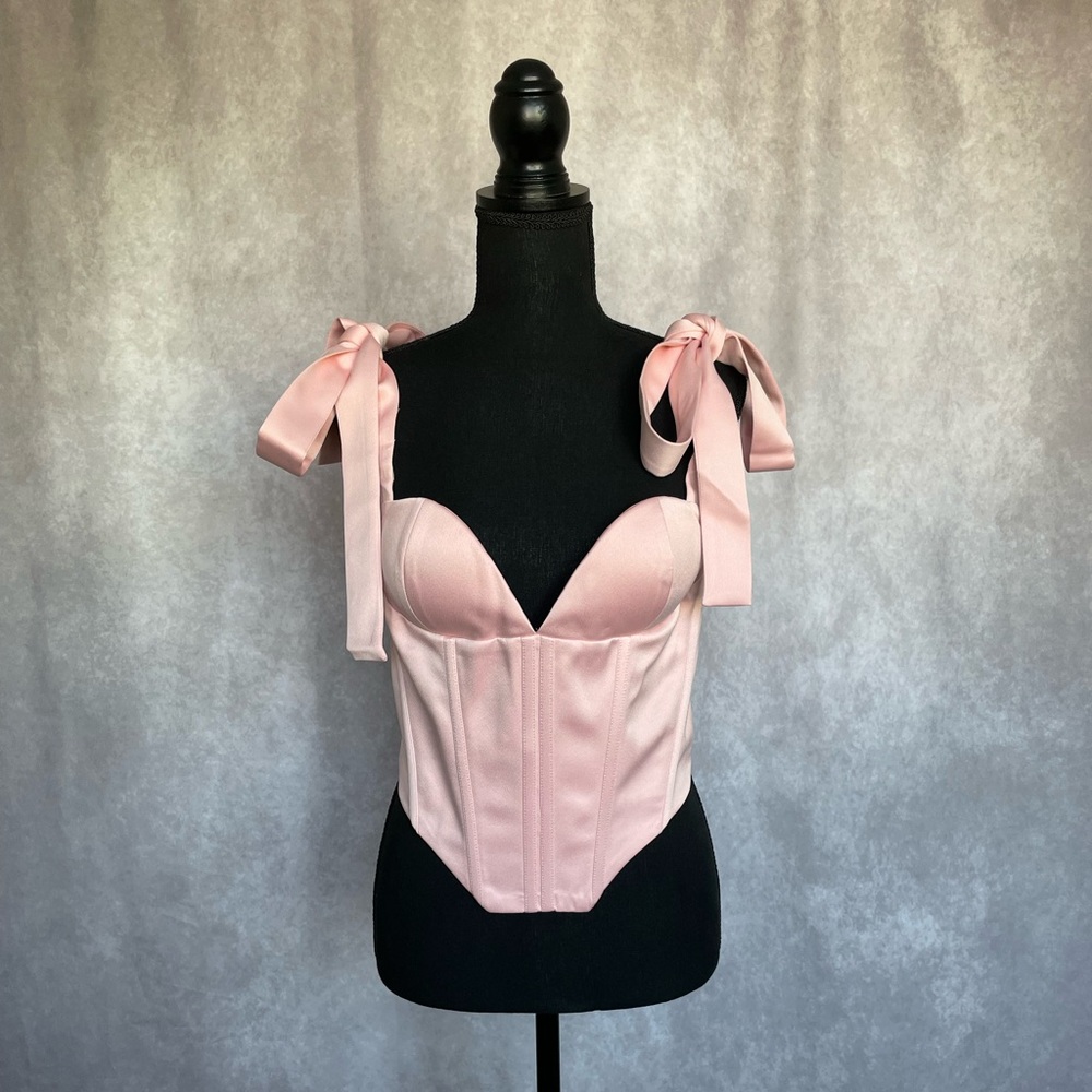 Miss Circle Baby Pink Corset Tank Top